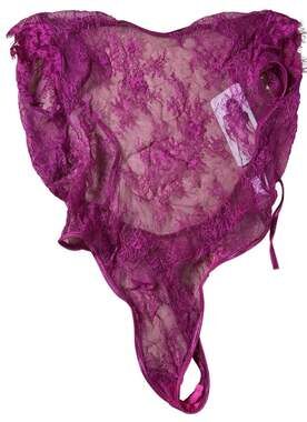 Shirley Of Hollywood Teddy Womens S Pink Lace Sheer One Piece Cap Sleeve Thong